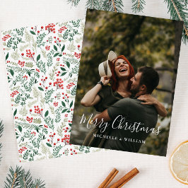 Cartão De Festividades Roteiro de Natal com Foto Minimalista Moderna