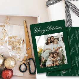Cartão De Festividades Roteiro de Natal Simples e Elegante com uma Foto