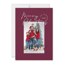 Roteiro moderno 1 foto burgundy Feliz Natal