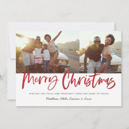 Cartão De Festividades Roteiro vermelho e branco feliz Foto múltipla de N