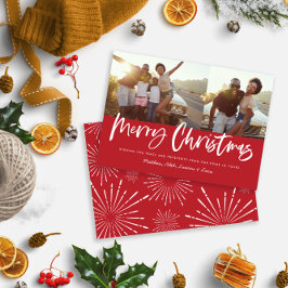 Cartão De Festividades Roteiro vermelho e branco feliz Foto múltipla de N