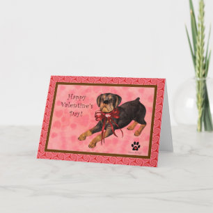 Cartão De Festividades Rottweiler Dog Blank Valentine's Day Card
