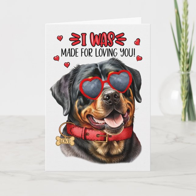 Cartão De Festividades Rottweiler feito por amar seu Namorados (Frente)
