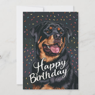 Cartão De Festividades Rottweiler Happy Birday