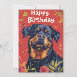 Cartão De Festividades Rottweiler Happy Birday