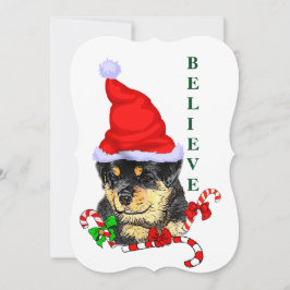 Cartão De Festividades Rotweiler Natal