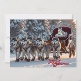 Cartão De Festividades Roucos de Natal Puxando Sleigh Personalizados