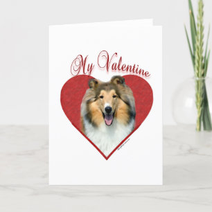 Cartão De Festividades Rough Collie My Valentine