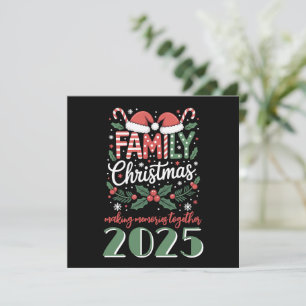 Cartão De Festividades Roupa de Natal combinando para a Família de Natal