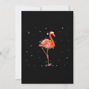 Cartão De Festividades Roupas de Natal de Flamingo Engraçado Luz Natalina
