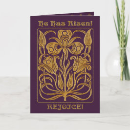 Cartão De Festividades Roxo da páscoa de Roycroft (personalizado)