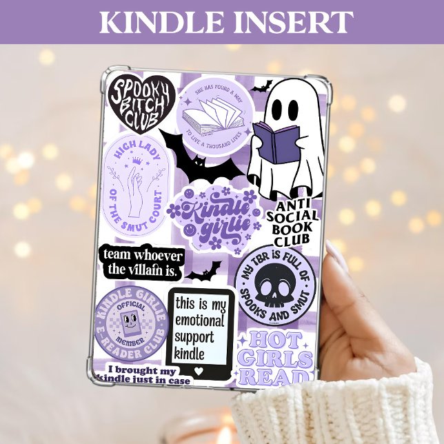 Cartão De Festividades Roxo Kindle Insere Girlie Spookish Fantasma (Criador carregado)