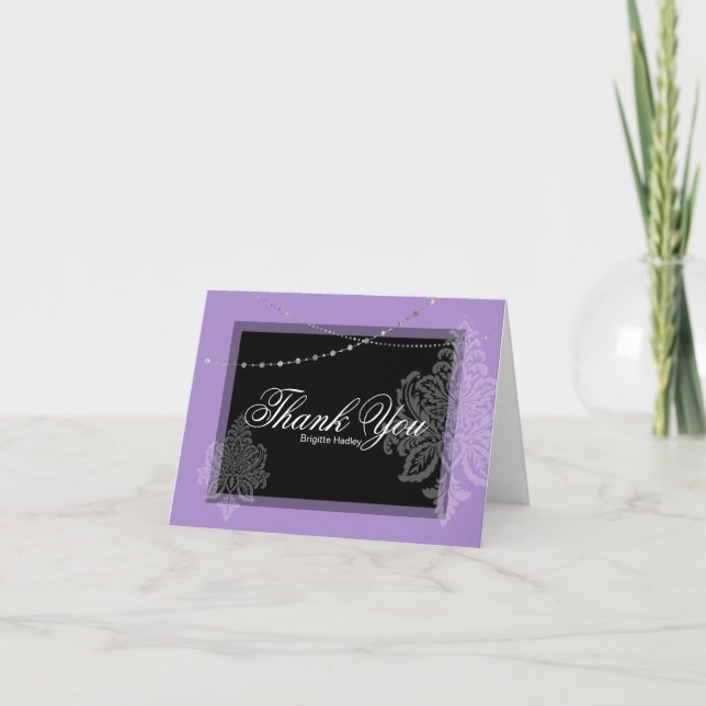 Cartão De Festividades Roxo & preto   (Frente)