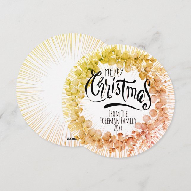 Cartão De Festividades Rua de Natal russa Eucalyptu Winteraves (Frente/Verso)