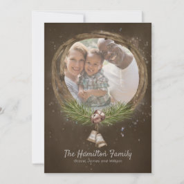 Cartão De Festividades Rua De Natal Rustic Twig And Bels