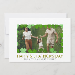 Cartão De Festividades Rua de shamrock com sorte minimalista. Foto do dia