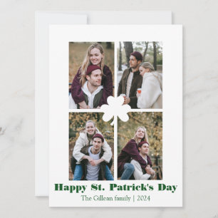 Cartão De Festividades Rua feliz. Dia de Patrick Foto da família Shamrock