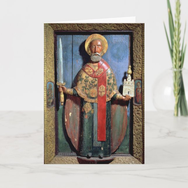 Cartão De Festividades Rua. Nicholas de Mozhaisk, Escola Yaroslavl (Frente)