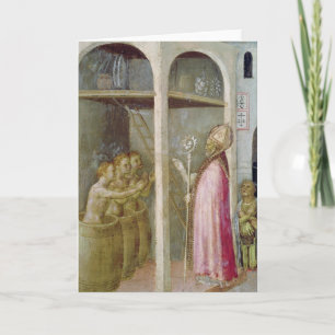 Cartão De Festividades Rua. Nicholas Ressuscitou as Três Crianças