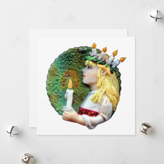 Cartão De Festividades Rua. Placa de Férias JL Biel no Dia da Lúcia, Roun (Frente/Verso In Situ)