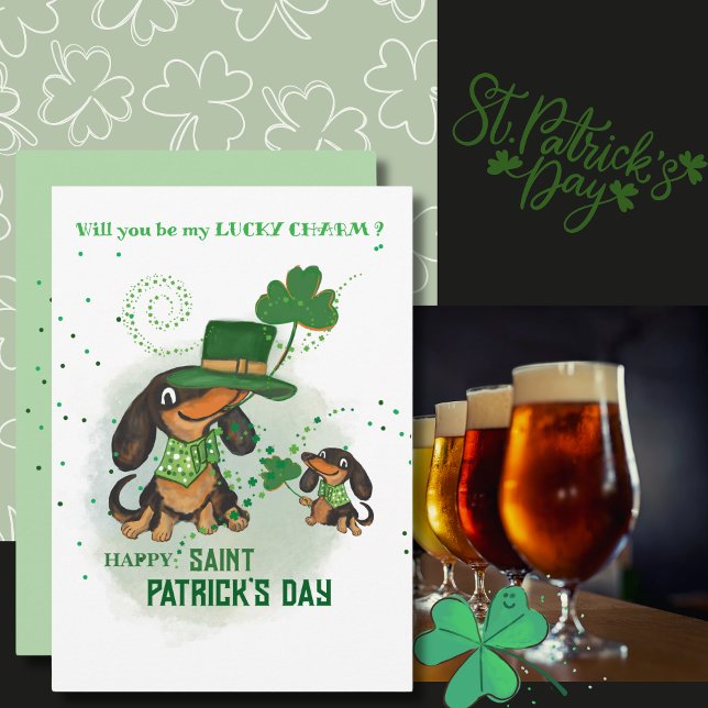 Cartão De Festividades Rua Sortuda de Charm. ( Lucky Charm St. Patrick's Day Holiday Card)