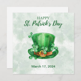Cartão De Festividades Rua Verde de Aquarela. Dia de Patrick