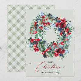 Cartão De Festividades Rua vermelha floral russa de Natal