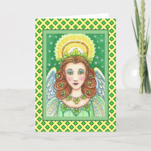 CARTÃO DE FESTIVIDADES RUAS. O DIA DE PATRICK SHAMROCK ANGEL, IRLANDÊS B