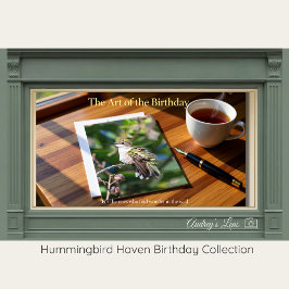 Cartão De Festividades Ruby-Throated Hummingbird Fine Art Birthday Card