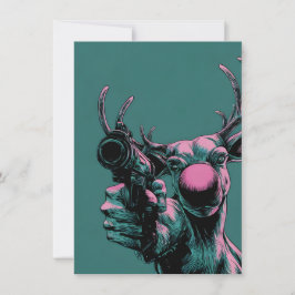 Cartão De Festividades Rudolph has a Gun Funny Adult Christmas Cards