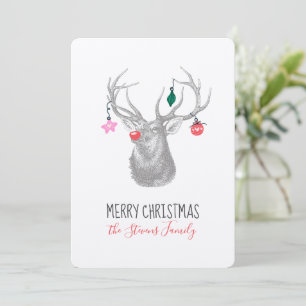 Cartão De Festividades Rudolph Reindeer Feliz Natal
