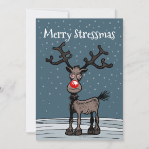 Cartão De Festividades Rudolphs Feliz Stressmass