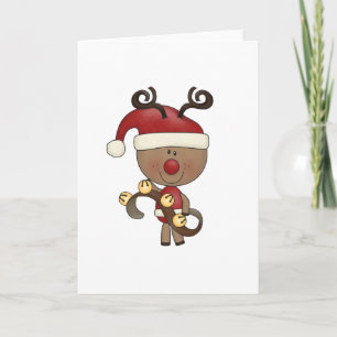 Cartão De Festividades Rudy Reindeer Com Sinos