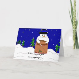 Cartão De Festividades Rufado o boneco de neve