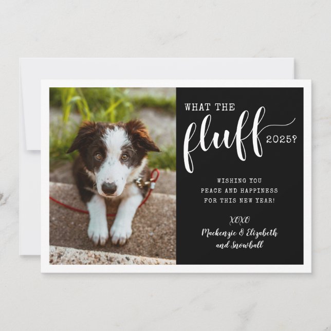 Cartão De Festividades Ruff Ano 2025 - Que Foto do Cachorro Engraçado (Frente)