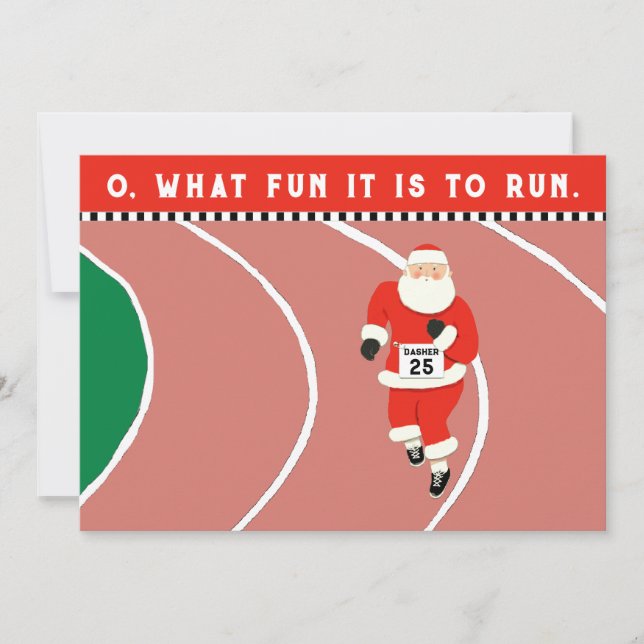 Cartão De Festividades Running Themed Christmas (Frente)