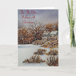 Cartão De Festividades rural cottages snow scene seasonal art christmas