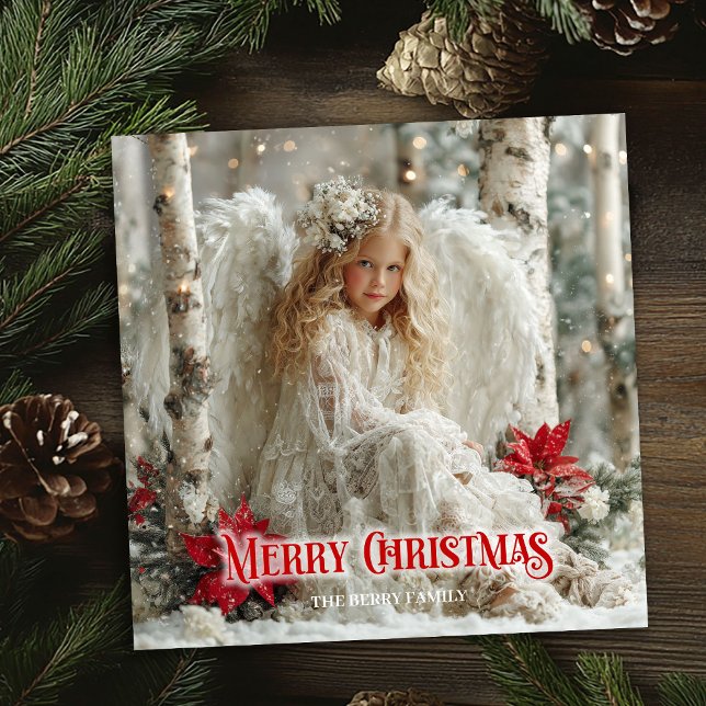 Cartão De Festividades Rustic angelic angel red gold festive beautiful  (Rustic angelic angel red gold festive beautiful card)