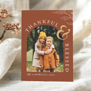 Cartão De Festividades Rustic Autumn Glow - Graças e Bênção Foto