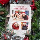 Cartão De Festividades Rustic Birch Mistletoe Merriest Natal 3 Foto<br><div class="desc">Enviando suas saudações da temporada com este "Cartão de Férias de 3 Fotos do Latido Rustic Birch Mistletoe Merriest Christmas". (1) Para mais personalização, clique no link "personalizar mais" e use nossa ferramenta design para modificar esse modelo. (2) Se você prefere papéis mais espessos / Término da matéria, talvez considere...</div>