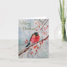 Cartão De Festividades Rustic Bird Winter Felry Natal
