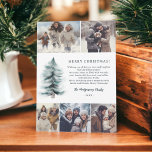 Cartão De Festividades Rustic Blue Winter snowy Pines Natal 5 fotos<br><div class="desc">Prepare-se para espalhar alegria de Natal com o nosso Cartão de Cartões de natal de Natal! Esta placa apresenta um modelo de grade de 5 fotos, que permite compartilhar suas memórias favoritas. Mostra um pinheiro de Natal verde-gelo azul pintado manualmente com pontas de neve em aquarela, dando vida a essa...</div>