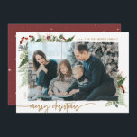 Cartão De Festividades Rustic Boho Greenery Foto do Efeito Pincel Seco Do<br><div class="desc">Este design de estilo boho neutro apresenta um verde de inverno mínimo, com porta de fotos com efeito de pincel seco e texto em cores de paleta de bolos. Adicione uma mensagem opcional na parte traseira ou altere o design do backer (3 opções disponíveis). DICA RÁPIDA: Para alterar a cor...</div>