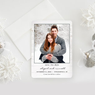 Cartão De Festividades Rustic Chic Photo Weding The Date Card