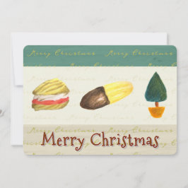 Cartão De Festividades Rustic Cosy Biscuits Cookies Christmas Flat