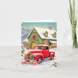 Cartão De Festividades Rustic Country Winter Homestead Merry Christmas