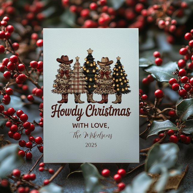 Cartão De Festividades Rustic Cowboy Boots Western Christmas (Criador carregado)