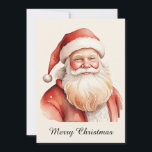 Cartão De Festividades Rustic Cute Retro Classic Santa Claus<br><div class="desc">Aquarela</div>