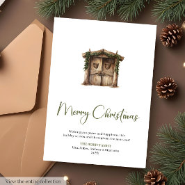 Cartão De Festividades Rustic Editable Warmish Holiday Christmas Greeting