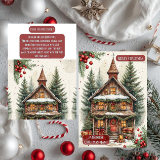 Cartão De Festividades Rustic Farmhouse Magic Christmas Cottage Decor